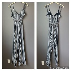 BriDGE black/white stripe jumpsuit NWT